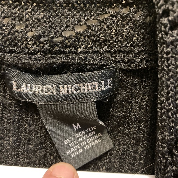 3/20 Lauren Michelle open front cardigan black - Picture 2 of 4